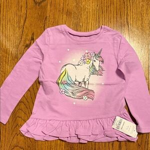 Carters Unicorn Long Sleeve Kids Shirt - Pink